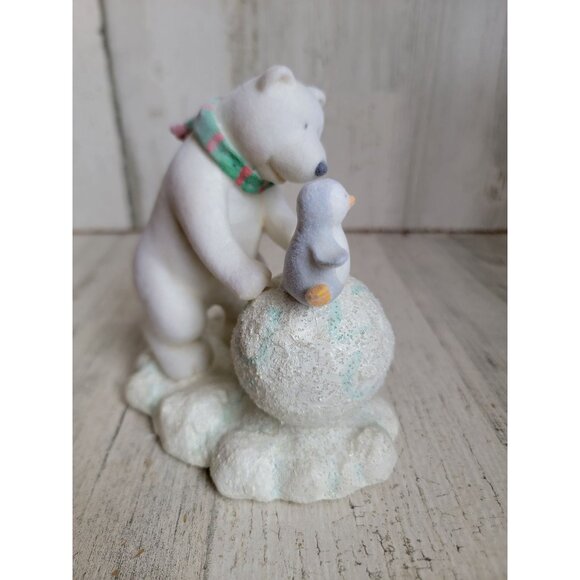 Russ snowy days Flocked polar‎ bear penguin Snowman Xmas figure - Picture 4 of 8